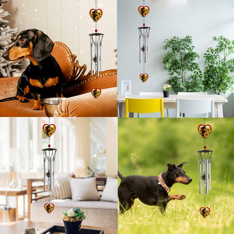 Howarmer Wind Chimes for Outside 24" Dachshund Wind Chimes Outdoor Home Patio Garden Decor Windchimes Outdoors Gift Ideas for Women Mom Grandma Sisters - Image 5